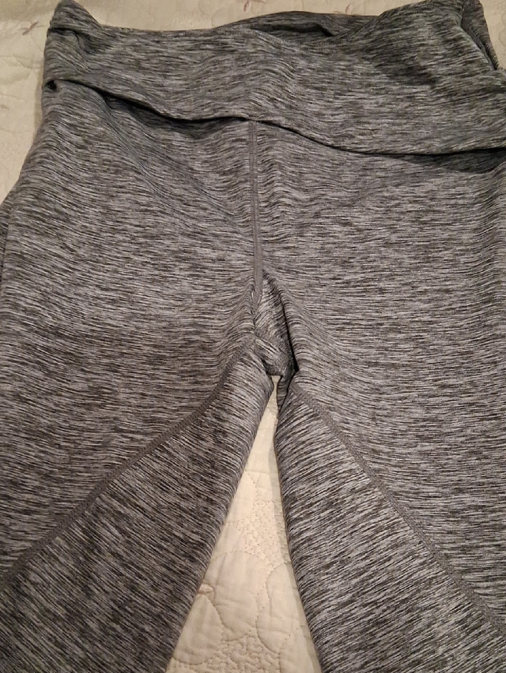 Women’s Fold-Over Waist Heather Gray Leggings Size M